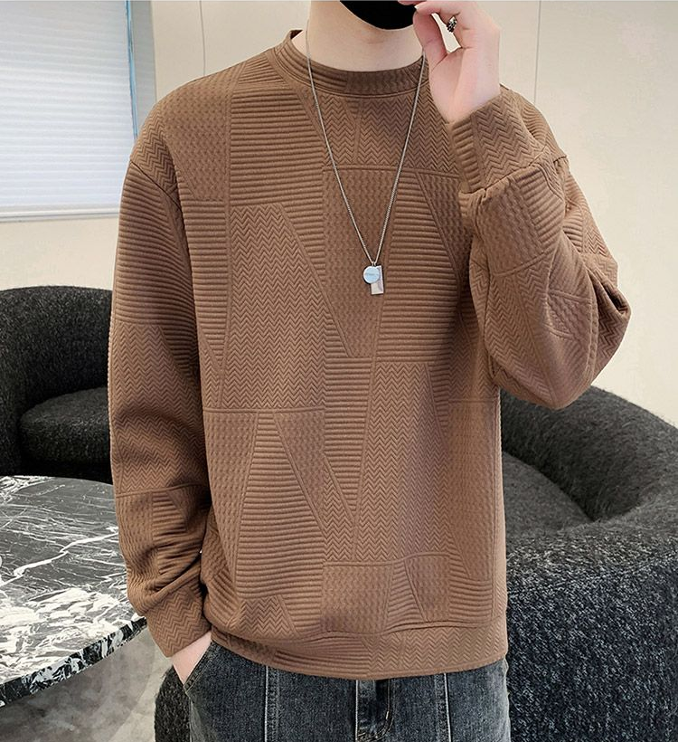 French Beige Round Neck Knitted Full sleeve T-Shirt