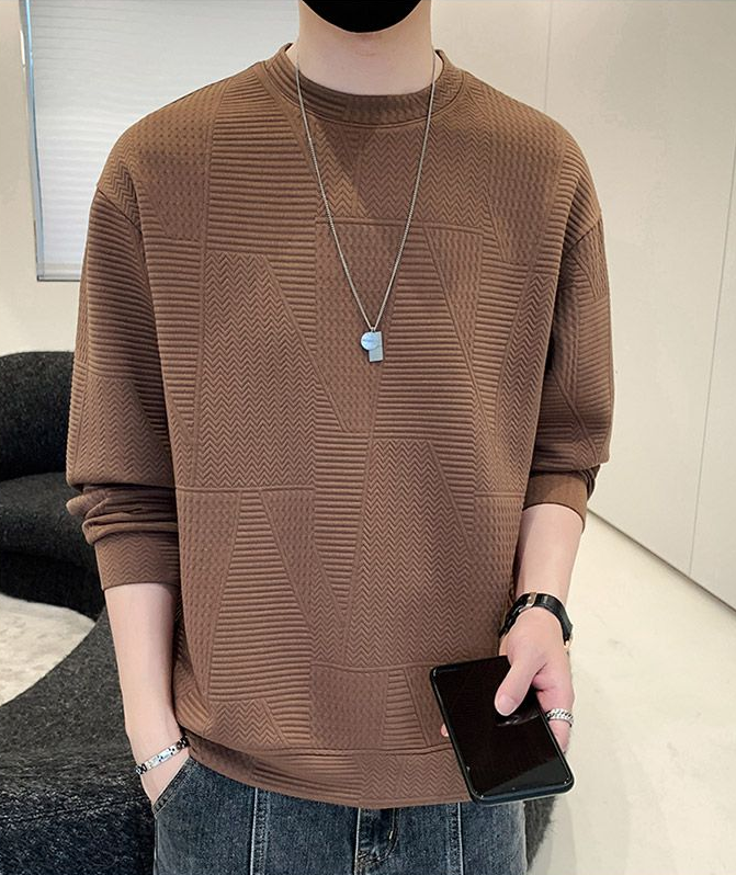 French Beige Round Neck Knitted Full sleeve T-Shirt