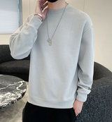 Grey Round Neck Knitted Full sleeve T-Shirt