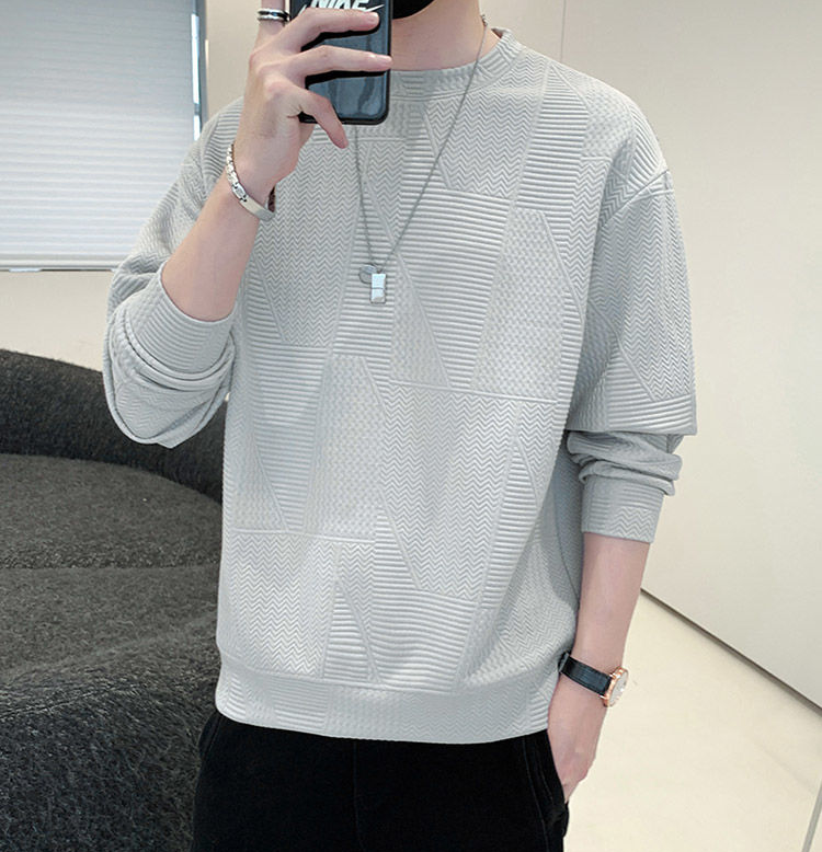 Grey Round Neck Knitted Full sleeve T-Shirt