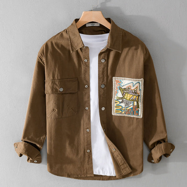 Abstract Patchwork Utility Shirt