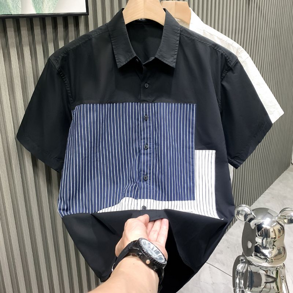 Dual-Tone Stripe Fusion Shirt