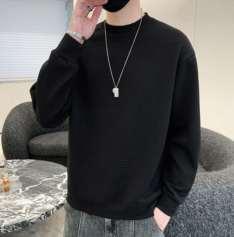 Black Round Neck Knitted Full sleeve T-Shirt