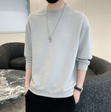 Grey Round Neck Knitted Full sleeve T-Shirt