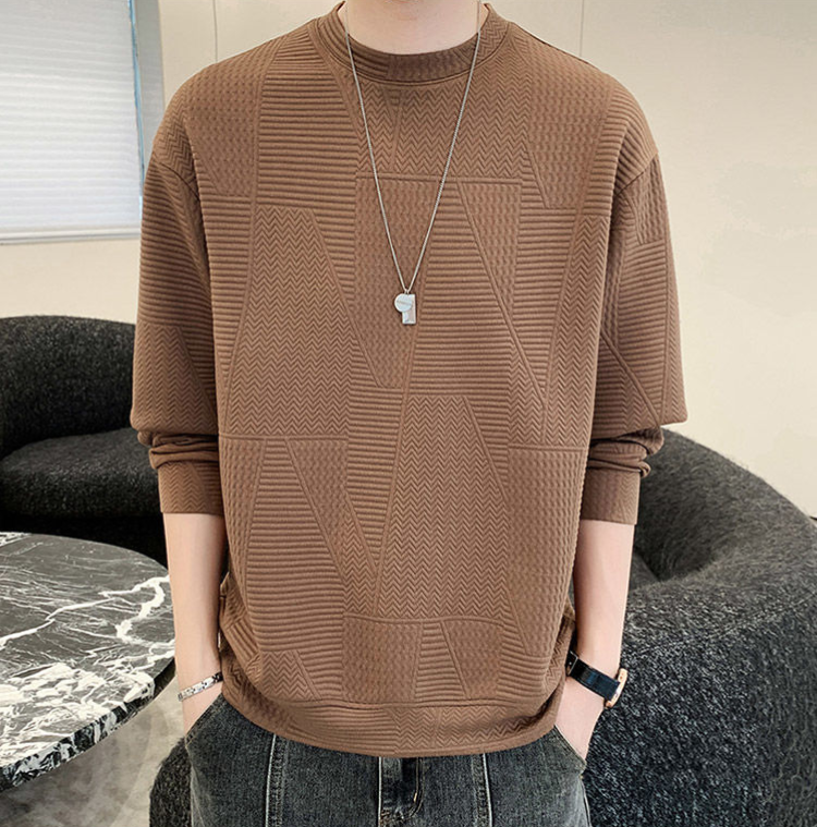 French Beige Round Neck Knitted Full sleeve T-Shirt